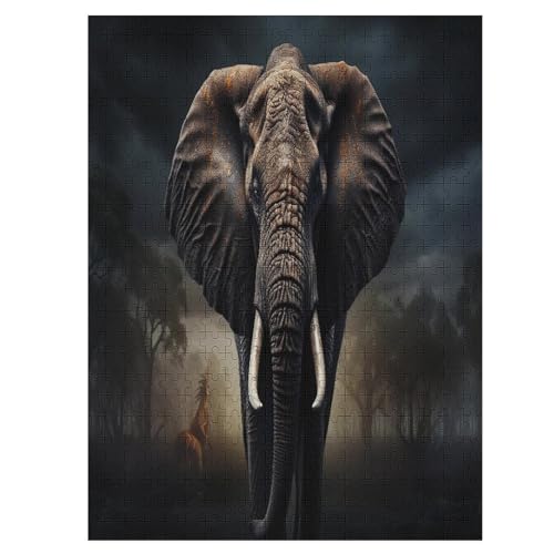 Puzzle 500 Teile Elefant Holzpuzzle Für Erwachsene Lernspiel Herausforderungsspielzeug The Puzzles Für Erwachsene Kinder 55×41cm von LCWWW