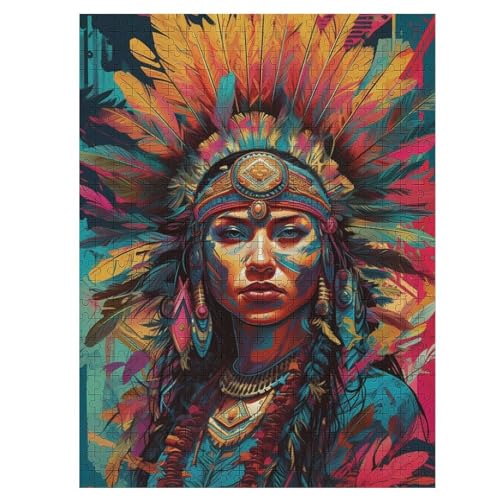 Puzzle 500 Teile Indianerin Holzpuzzle Für Erwachsene Lernspiel Herausforderungsspielzeug The Puzzles Für Erwachsene Kinder 55×41cm Puzzle 500 Teile Indianerin Holzpuzzle Für Erwachsene Lernspiel Herausforderungsspielzeug The Puzzles Für Erwachsene Kinder 55×41cm von LCWWW