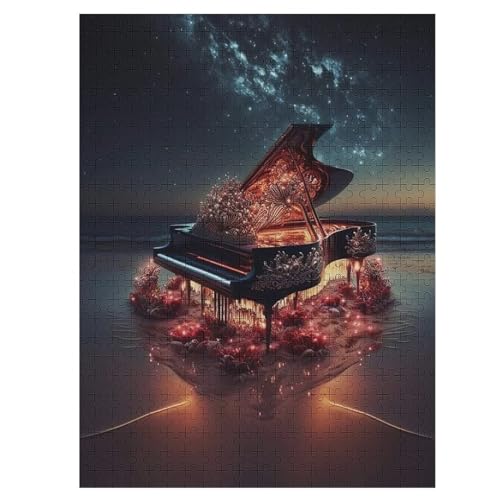 Puzzle 500 Teile Klavier Holzpuzzle Für Erwachsene Lernspiel Herausforderungsspielzeug The Puzzles Für Erwachsene Kinder 55×41cm von LCWWW
