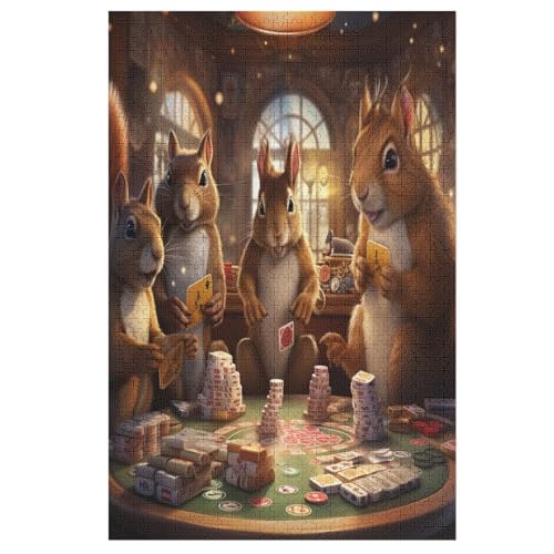 Puzzle Eichhörnchen, 1000 Puzzleteile Für Kinder, Holzpuzzles, Geeignet Für Erwachsene Lernspiel, 78×53cm Puzzle Eichhörnchen, 1000 Puzzleteile Für Kinder, Holzpuzzles, Geeignet Für Erwachsene Lernspiel, 78×53cm von LCWWW