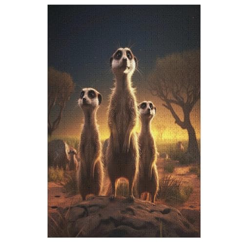 Puzzle Erdmännchen, 1000 Puzzleteile Für Kinder, Holzpuzzles, Geeignet Für Erwachsene Lernspiel, 78×53cm Puzzle Erdmännchen, 1000 Puzzleteile Für Kinder, Holzpuzzles, Geeignet Für Erwachsene Lernspiel, 78×53cm von LCWWW