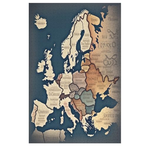 Puzzle Europakarte, 1000 Puzzleteile Für Kinder, Holzpuzzles, Geeignet Für Erwachsene Lernspiel, 78×53cm Puzzle Europakarte, 1000 Puzzleteile Für Kinder, Holzpuzzles, Geeignet Für Erwachsene Lernspiel, 78×53cm von LCWWW
