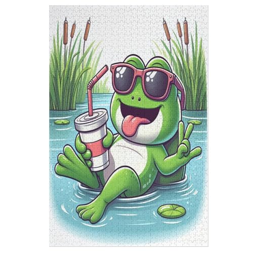Puzzle Frosch, 1000 Puzzleteile Für Kinder, Holzpuzzles, Geeignet Für Erwachsene Lernspiel, 78×53cm Puzzle Frosch, 1000 Puzzleteile Für Kinder, Holzpuzzles, Geeignet Für Erwachsene Lernspiel, 78×53cm von LCWWW