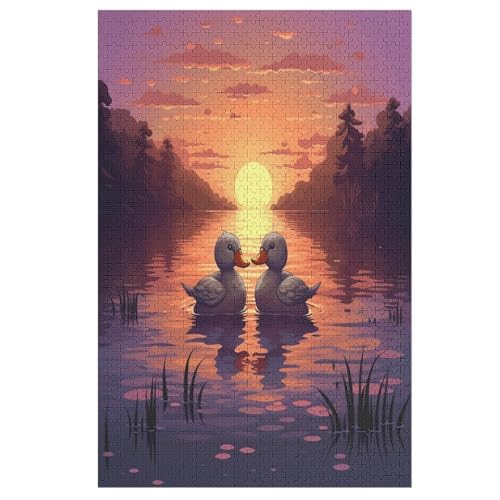 Puzzle Für Erwachsene, 1000 Teile, Animal Ente, Holzpuzzle, Geburtstagsgeschenke, Puzzle Wanddekoration 78×53cm von LCWWW