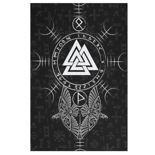 Puzzle Für Erwachsene, 1000 Teile, Wikingermythos, Holzpuzzle, Geburtstagsgeschenke, Puzzle Wanddekoration 78×53cm von LCWWW