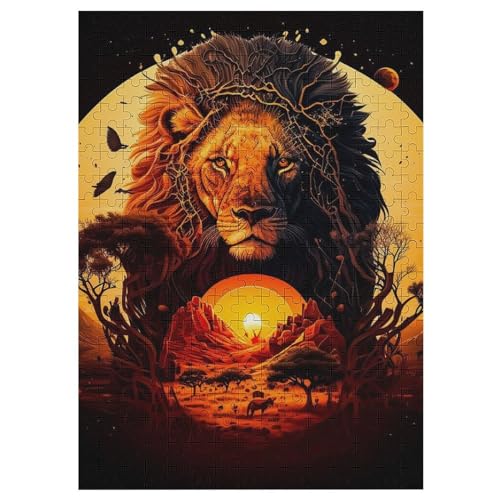 Puzzle Für Erwachsene, 300 Teile, Löwe, Holzpuzzle, Geburtstagsgeschenke, Puzzle Wanddekoration 42×30cm von LCWWW