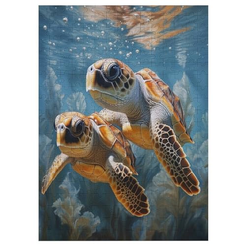 Puzzle Für Erwachsene, 300 Teile, Schildkröte, Holzpuzzle, Geburtstagsgeschenke, Puzzle Wanddekoration 42×30cm von LCWWW