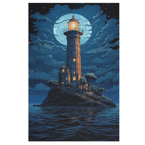 Puzzle Für Erwachsene, Leuchtturm, 1000 Puzzleteile Für Kinder, Holzpuzzles, Geeignet Für Erwachsene Lernspiel, 78×53cm von LCWWW