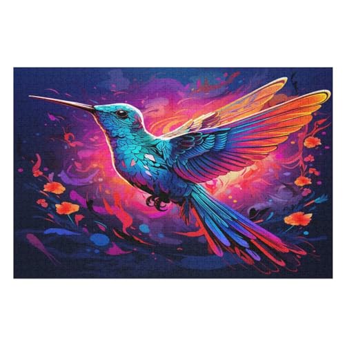 Puzzle Für Erwachsene 1000 Teiliges HummingVogel Puzzles Holzbrettpuzzles Denksportaufgaben Für Kinder （75×50cm） von LCWWW