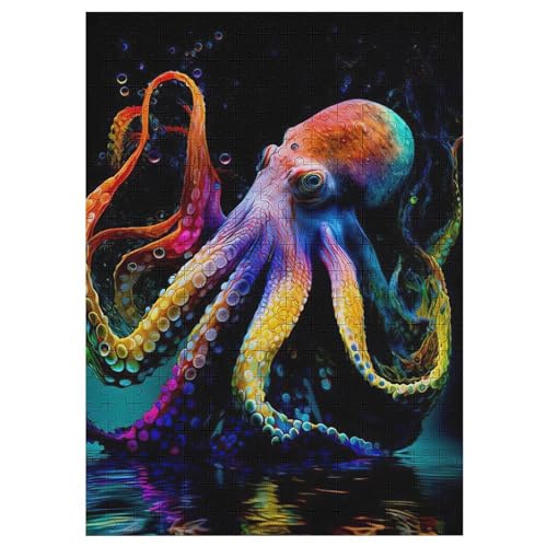 Puzzle Für Erwachsene 300 Teiliges Oktopus Puzzles Für Erwachsene Holzbrettpuzzles Denksportaufgaben Für Erwachsene 42×30cm von LCWWW