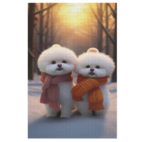 Puzzle Für Kinder, Bichon Frisés -Puzzles Für Erwachsene, 1000-teiliges Holzpuzzle Für Jugendliche, Tolles 78×53cm von LCWWW