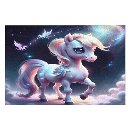 Puzzle Horse Puzzles, 1000-teiliges Holzpuzzle, Geeignet Für Erwachsene Und Kinder Ab 12 Jahren, Tolles Geschenk （75×50cm） von LCWWW