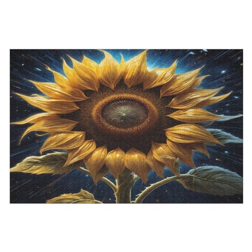 Puzzle Sonnenblume Puzzles, 1000-teiliges Holzpuzzle, Geeignet Für Erwachsene Und Kinder Ab 12 Jahren, Tolles Geschenk （75×50cm） von LCWWW