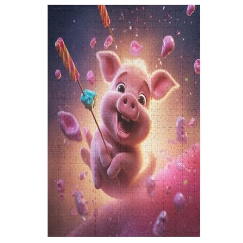 Puzzle Süßes Schwein Puzzles, 1000-teiliges Holzpuzzle, Geeignet Für Erwachsene Und Kinder Ab 12 Jahren, Tolles Geschenk 78×53cm Puzzle Süßes Schwein Puzzles, 1000-teiliges Holzpuzzle, Geeignet Für Erwachsene Und Kinder Ab 12 Jahren, Tolles Geschenk 78×53cm von LCWWW