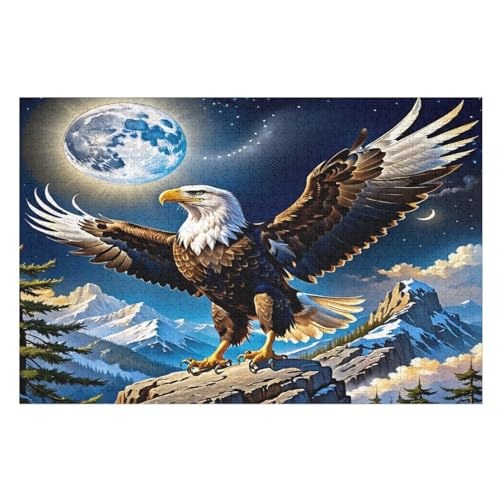 Puzzles Adler, 1000 Teile, Puzzle Aus Holz Für Erwachsene Und Kinder Ab 12 Jahren, Lernspielzeug （75×50cm） von LCWWW