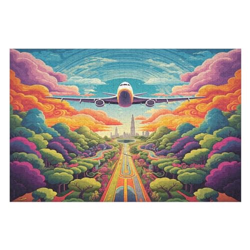 Puzzles Flugzeug, 1000 Teile, Puzzle Aus Holz Für Erwachsene Und Kinder Ab 12 Jahren, Lernspielzeug （75×50cm） von LCWWW