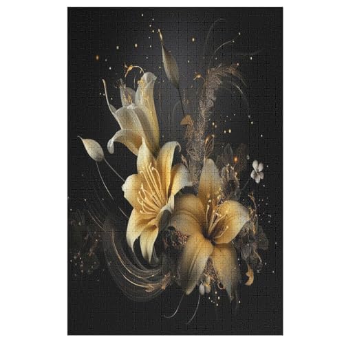 Puzzles Für Erwachsene, 1000 Teile, Blume, Kreative Holzpuzzles, Praktisches Spiel, Familiendekoration 78×53cm von LCWWW