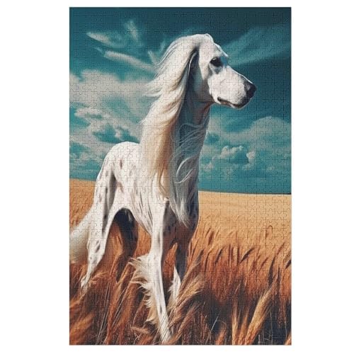 Puzzles Für Erwachsene, 1000 Teile, Cute Hund, Kreative Holzpuzzles, Praktisches Spiel, Familiendekoration 78×53cm von LCWWW