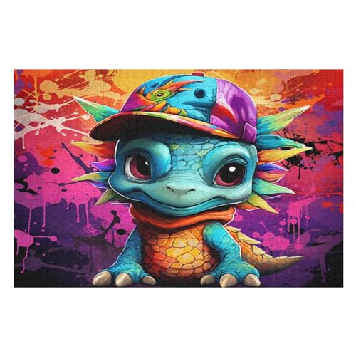 Puzzles Für Erwachsene, 1000 Teile, Dinosaurierier, Kreative Holzpuzzles, Praktisches Spiel, Familiendekoration （75×50cm） von LCWWW