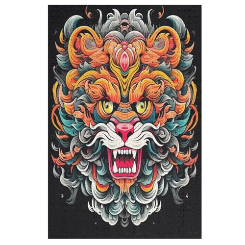 Puzzles Für Erwachsene, 1000 Teile, Drache, Kreative Holzpuzzles, Praktisches Spiel, Familiendekoration 78×53cm von LCWWW