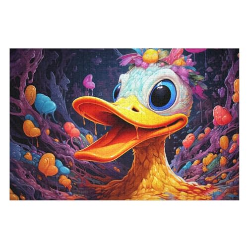 Puzzles Für Erwachsene, 1000 Teile, Ente, Kreative Holzpuzzles, Praktisches Spiel, Familiendekoration （75×50cm） von LCWWW