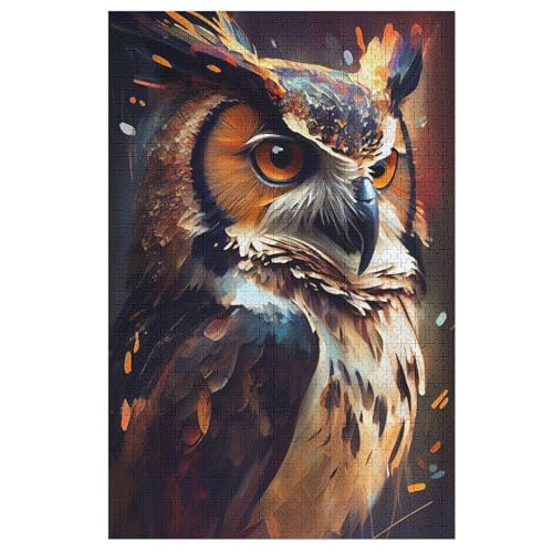 Puzzles Für Erwachsene, 1000 Teile, Eule, Kreative Holzpuzzles, Praktisches Spiel, Familiendekoration 78×53cm von LCWWW