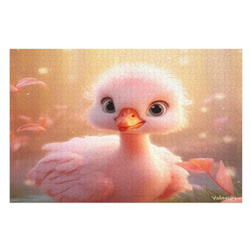 Puzzles Für Erwachsene, 1000 Teile, Flamingo, Kreative Holzpuzzles, Praktisches Spiel, Familiendekoration （75×50cm） von LCWWW