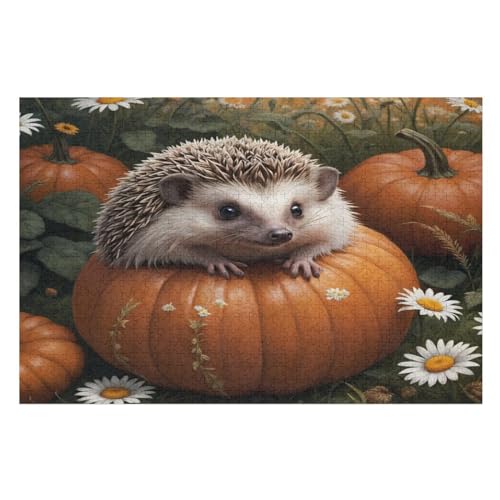 Puzzles Für Erwachsene, 1000 Teile, Igel, Kreative Holzpuzzles, Praktisches Spiel, Familiendekoration （75×50cm） von LCWWW