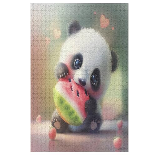 Puzzles Für Erwachsene, 1000 Teile, Panda, Kreative Holzpuzzles, Praktisches Spiel, Familiendekoration 78×53cm von LCWWW