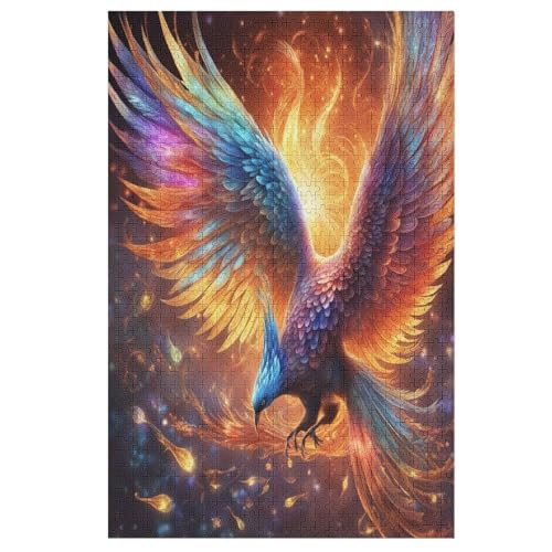 Puzzles Für Erwachsene, 1000 Teile, Phönix, Kreative Holzpuzzles, Praktisches Spiel, Familiendekoration 78×53cm von LCWWW