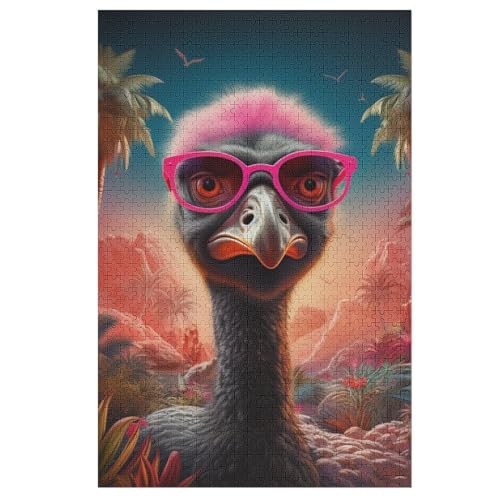Puzzles Für Erwachsene, 1000 Teile, Strauß, Kreative Holzpuzzles, Praktisches Spiel, Familiendekoration 78×53cm von LCWWW