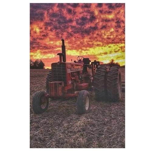 Puzzles Für Erwachsene, 1000 Teile, Traktor, Kreative Holzpuzzles, Praktisches Spiel, Familiendekoration 78×53cm von LCWWW