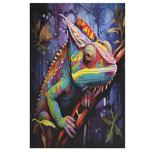 Puzzles Für Erwachsene, Chamäleon Puzzle, 1000 Teile, Kreatives, Geistiges Spielzeug, Kinder, Montagespiele 78×53cm von LCWWW
