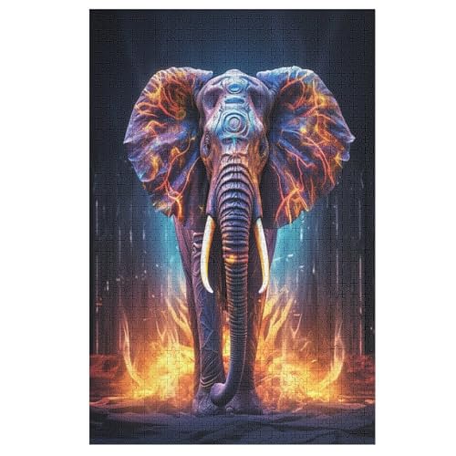 Puzzles Für Erwachsene, Elefant Puzzle, 1000 Teile, Kreatives, Geistiges Spielzeug, Kinder, Montagespiele 78×53cm von LCWWW