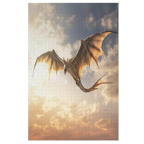 Puzzles Für Erwachsene, Flugsaurier Puzzle, 1000 Teile, Kreatives, Geistiges Spielzeug, Kinder, Montagespiele 78×53cm von LCWWW