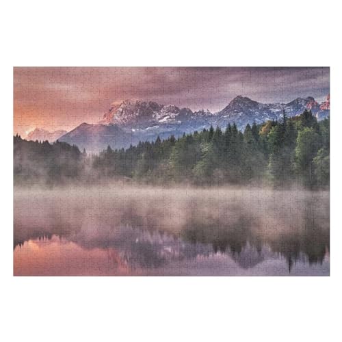 Puzzles Für Erwachsene, Sonnenaufgang am See Puzzle, 1000 Teile, Kreatives, Geistiges Spielzeug, Kinder, Montagespiele （75×50cm） von LCWWW