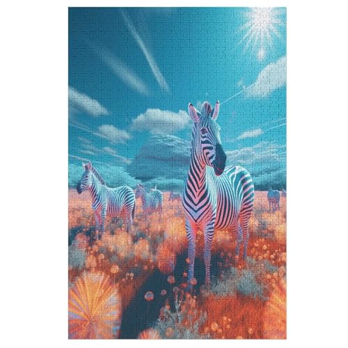 Puzzles Für Erwachsene, Zebra Puzzle, 1000 Teile, Kreatives, Geistiges Spielzeug, Kinder, Montagespiele 78×53cm von LCWWW