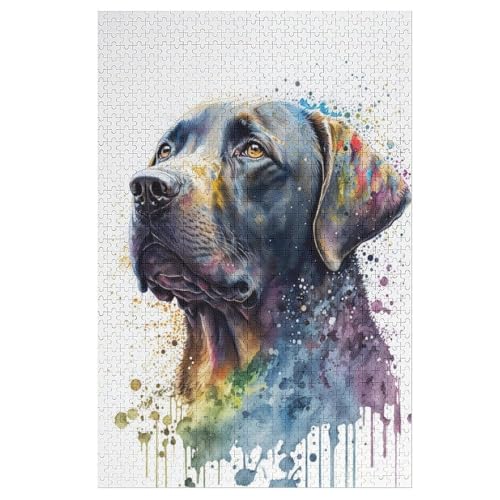 Puzzles Für Erwachsene Hund,1000-teilige Puzzle Für Erwachsene Und Kinder Ab 12 Jahren, Holzpuzzles Für Die Heimdekoration, 78×53cm von LCWWW