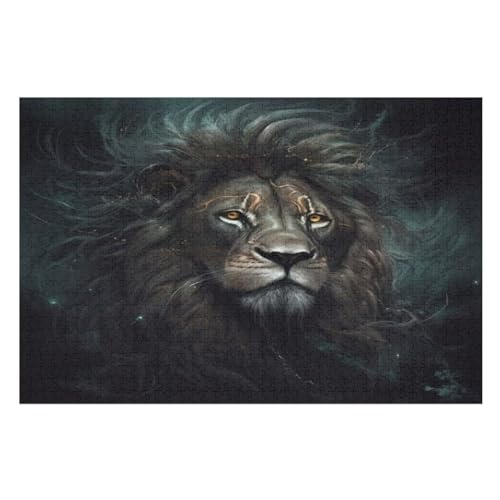 Puzzles Für Erwachsene Löwe,1000-teilige Puzzle Für Kinder Ab 12 Jahren, Holzpuzzles Für Die Heimdekoration, （75×50cm） von LCWWW