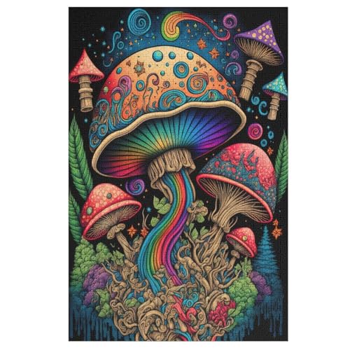 Puzzles Für Erwachsene Pilz,1000-teilige Puzzle Für Erwachsene Und Kinder Ab 12 Jahren, Holzpuzzles Für Die Heimdekoration, 78×53cm von LCWWW