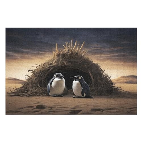 Puzzles Für Erwachsene Pinguin,1000-teilige Puzzle Für Kinder Ab 12 Jahren, Holzpuzzles Für Die Heimdekoration, （75×50cm） von LCWWW