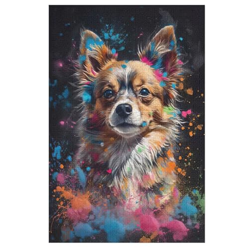 Puzzles Für Erwachsene Süßer Hund, 1000 Teile, Puzzle Aus Holz Für Erwachsene Und Kinder Ab 12 Jahren, Lernspielzeug 78×53cm Puzzles Für Erwachsene Süßer Hund, 1000 Teile, Puzzle Aus Holz Für Erwachsene Und Kinder Ab 12 Jahren, Lernspielzeug 78×53cm von LCWWW