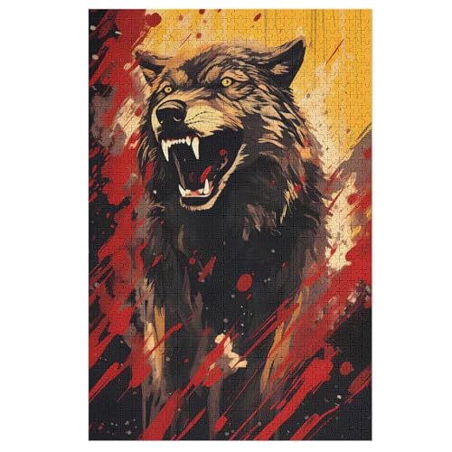 Puzzles Für Erwachsene Und Kinder, Wolf -Puzzle, 1000 Teile, Kreative Holzpuzzles, Geschenke 78×53cm Puzzles Für Erwachsene Und Kinder, Wolf -Puzzle, 1000 Teile, Kreative Holzpuzzles, Geschenke 78×53cm von LCWWW