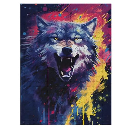 Puzzles Für Erwachsene Und Kinder, Wolf -Puzzle, 500 Teile, Kreative Holzpuzzles,Für Erwaschsene, Geschenke 55×41cm Puzzles Für Erwachsene Und Kinder, Wolf -Puzzle, 500 Teile, Kreative Holzpuzzles,Für Erwaschsene, Geschenke 55×41cm von LCWWW