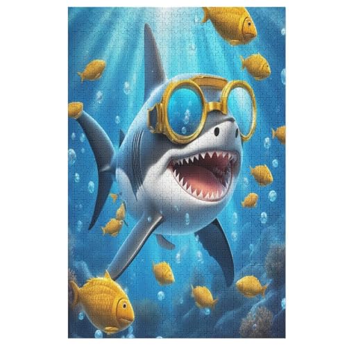 Puzzles Hai, 1000 Teile, Puzzle Aus Holz Für Erwachsene Und Kinder Ab 12 Jahren, Lernspielzeug 78×53cm Puzzles Hai, 1000 Teile, Puzzle Aus Holz Für Erwachsene Und Kinder Ab 12 Jahren, Lernspielzeug 78×53cm von LCWWW