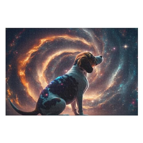 Puzzles Hund, 1000 Teile, Puzzle Aus Holz Für Erwachsene Und Kinder Ab 12 Jahren, Lernspielzeug （75×50cm） von LCWWW