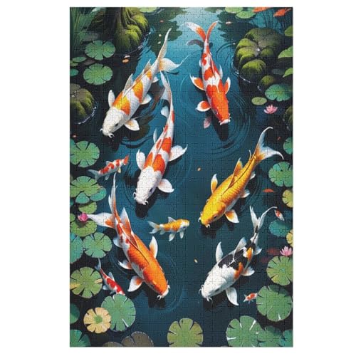 Puzzles Koi Fisch, 1000 Teile, Puzzle Aus Holz Für Erwachsene Und Kinder Ab 12 Jahren, Lernspielzeug 78×53cm Puzzles Koi Fisch, 1000 Teile, Puzzle Aus Holz Für Erwachsene Und Kinder Ab 12 Jahren, Lernspielzeug 78×53cm von LCWWW