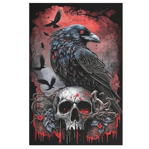 Puzzles Krähe, 1000 Teile, Puzzle Aus Holz Für Erwachsene Und Kinder Ab 12 Jahren, Lernspielzeug 78×53cm von LCWWW