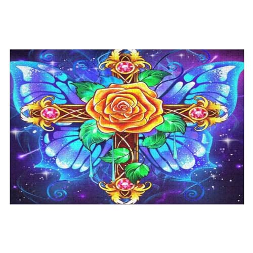 Puzzles Rose, 1000 Teile, Puzzle Aus Holz Für Erwachsene Und Kinder Ab 12 Jahren, Lernspielzeug （75×50cm） von LCWWW