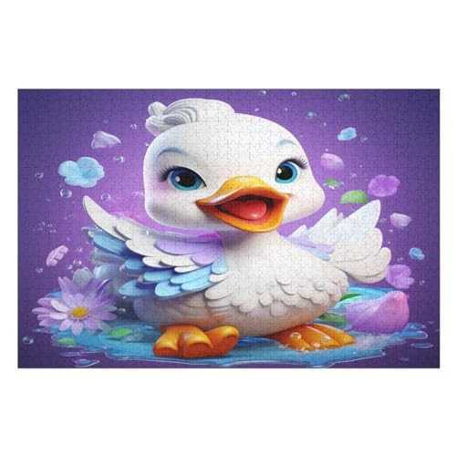 Puzzles Süße Ente, 1000 Teile, Puzzle Aus Holz Für Erwachsene Und Kinder Ab 12 Jahren, Lernspielzeug （75×50cm） von LCWWW